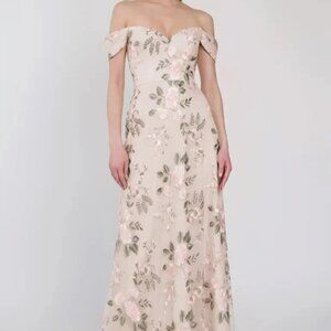 Jenny Yoo Reina Soft Blush Enchanted Floral size 12